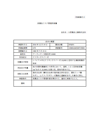 リスクマネージメントプラン（RMP）（令和6年2月14日改訂版）